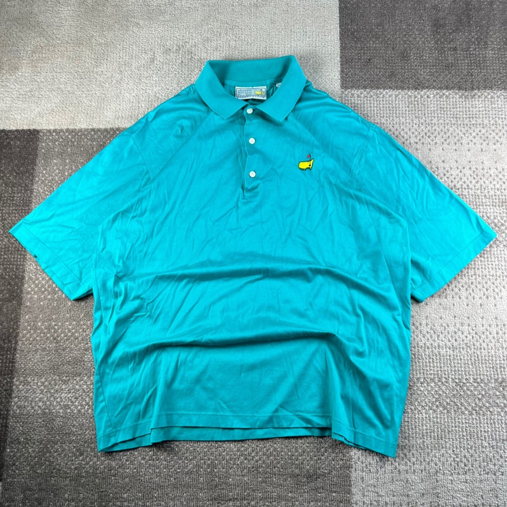 Slazenger Augusta National Golf Shop Polo Shirt Mens Large Teal Masters Cotton